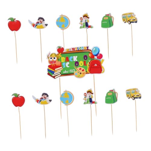 PartyKindom 13 Stück Teiliges Cake Topper für Schulanfang Party Deko mit Früchten Dessert Tortenstecker für Sicher und Kinderfreundlich für Kuchen Obst und Tischdeko PartyKindom 13 Stück Teiliges Cake Topper für Schulanfang Party Deko mit Früchten Dessert Tortenstecker für Sicher und Kinderfreundlich für Kuchen Obst und Tischdeko von PartyKindom