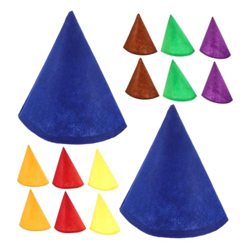 PartyKindom 14 Stück Teiliges Filz Zwergenhüte Bunte Kegelpartyhüte für Erwachsene Atmungsaktiv Vielseitig Einsetzbar für Halloween Geburtstagsfeiern Weihnachts und Elfendekorationen von PartyKindom