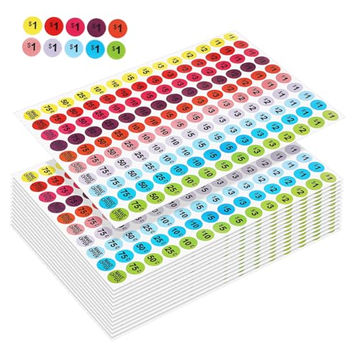 PartyKindom 15 Blatt Preisetiketten Aufkleber mit Klarer Digitaldruck Haftetiketten für Einzelhandel und Garage Vielseitig Beschriftbar Starke Haftung Bunte Klebeetiketten zur Einfachen PartyKindom 15 Blatt Preisetiketten Aufkleber mit Klarer Digitaldruck Haftetiketten für Einzelhandel und Garage Vielseitig Beschriftbar Starke Haftung Bunte Klebeetiketten zur Einfachen von PartyKindom