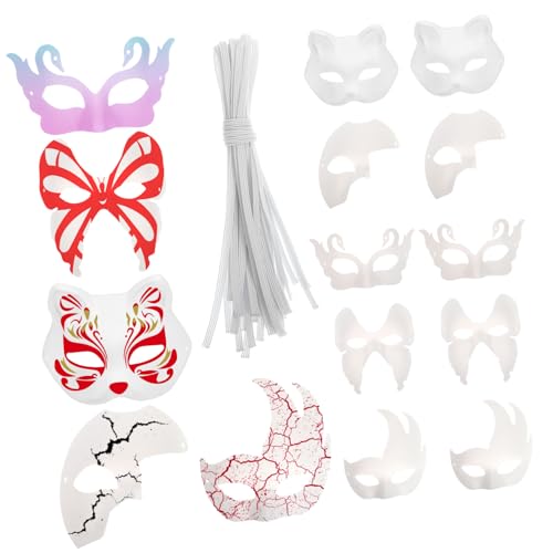 PartyKindom 15 Stück Teiliges Diy Papier Masken Bemalbare Weiße Pappmaché Masken in Tierformen Leicht und Komfortabel für Maskenbälle Halloween Mardi Gras und Gruppenspiele PartyKindom 15 Stück Teiliges Diy Papier Masken Bemalbare Weiße Pappmaché Masken in Tierformen Leicht und Komfortabel für Maskenbälle Halloween Mardi Gras und Gruppenspiele von PartyKindom