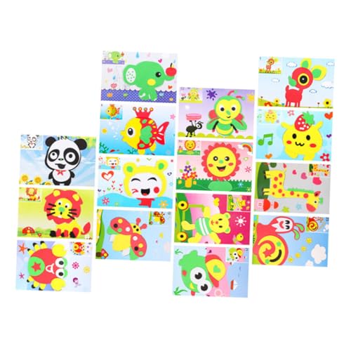 PartyKindom 15 Stück Teiliges Eva Sticker für Basteln Selbstklebende Stabile und Niedliche Tier und Cartoon Motive für Vorschule Kinderzimmerdekoration und Kreative Handarbeiten von PartyKindom