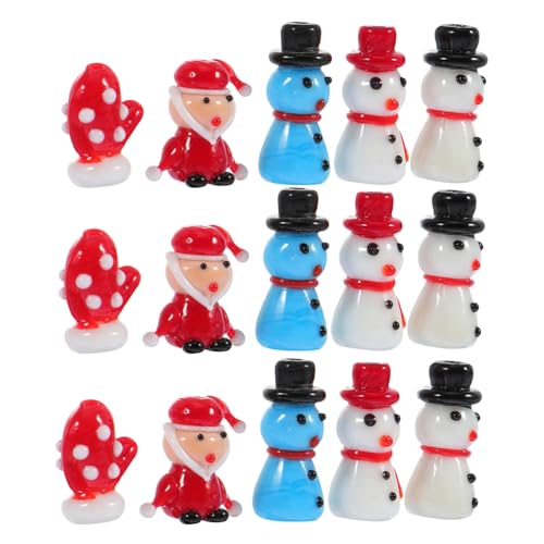 PartyKindom 15 Stück Teiliges Weihnachts Glasperlen mit Niedlichen Formen Hochwertige DIY Schmuckperlen für Armbänder Halsketten und Bastelarbeiten Glatte Oberfläche Farbecht Stilvolle von PartyKindom