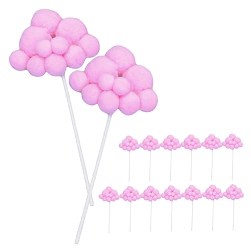 PartyKindom 15 Stück Teiliges Wolken Form Cupcake Topper Leichte Geburtstagstorten Deko Vielseitig für Kuchen Eis Kekse Einfache Anwendung Rosa Kleine Wolken für Shower und Partys von PartyKindom