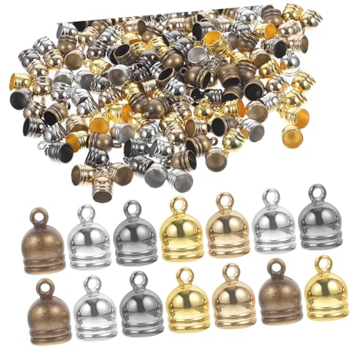 PartyKindom 150 Stück Teiliges Endkappen für DIY Quasten Schmuckherstellung Langlebige Legierte Kordelenden für Armbänder Halsketten Ohrringe Kompatibel mit Satin und Spitzenbändern von PartyKindom