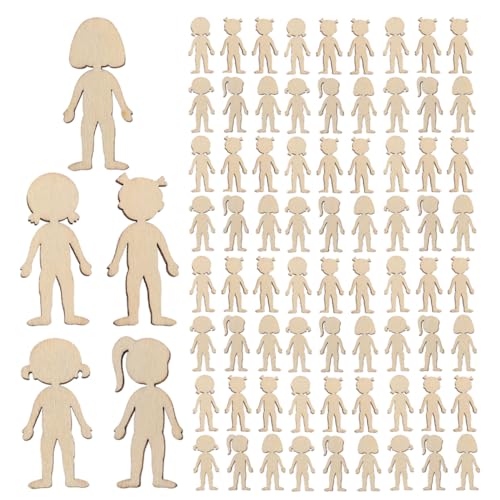 PartyKindom 150 Stück Unlackierte Holzfiguren für Diy Projekte Kreative Bastelarbeiten Hängende Ornamente und Partydekorationen von PartyKindom