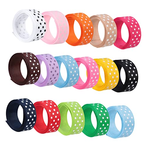 PartyKindom 16 Stück Polyester Grosgrain Bänder mit Punkten DIY Haarschmuck Dekoration für Feste und für Kreative Projekte und Bastelarbeiten PartyKindom 16 Stück Polyester Grosgrain Bänder mit Punkten DIY Haarschmuck Dekoration für Feste und für Kreative Projekte und Bastelarbeiten von PartyKindom