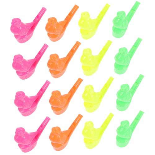 PartyKindom 16 Stück Teiliges Bunter Kunststoff Pfeifen in Vogel Form Wasserspielzeug mit Variablen Langlebiges Musikinstrument für Kindergeburtstag Party Deko und Atemtraining von PartyKindom