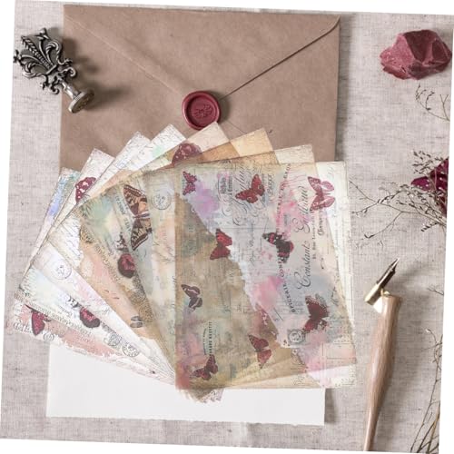 PartyKindom 16 Stück Teiliges Große Vintage Decorative Papers für Scrapbook DIY Journal Basteln Gesättigte Strukturierte Papiere mit Englischem Hintergrund für Planer Postkarten und Kreative von PartyKindom