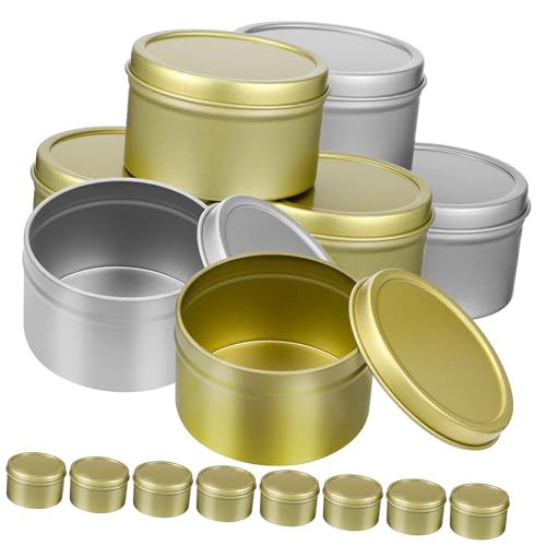 PartyKindom 16 Stück Teiliges Metalldosen mit Schraubdeckel für Kerzenherstellung Runde Blechdosen mit Rostfreiem Schutz Luftdichte Teedosen Stabile DIY Vorratsbehälter Langlebige von PartyKindom
