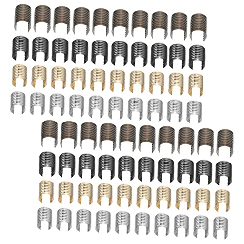 PartyKindom 160 Stück Lederseil Zylindrischer Verschluss Clip für Schmuck DIY Gold Silber Schwarz und Antik Grün für Bastelprojekte und Taschen Zubehör PartyKindom 160 Stück Lederseil Zylindrischer Verschluss Clip für Schmuck DIY Gold Silber Schwarz und Antik Grün für Bastelprojekte und Taschen Zubehör von PartyKindom