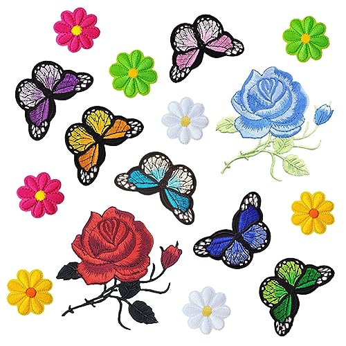 PartyKindom 16Stücke Blumenserie Aufnäher Bunte Rosen Stickerei Patches zum Aufbügeln für Kleidung Taschen Mützen und Mehr für Kreative DIY Projekte PartyKindom 16Stücke Blumenserie Aufnäher Bunte Rosen Stickerei Patches zum Aufbügeln für Kleidung Taschen Mützen und Mehr für Kreative DIY Projekte von PartyKindom