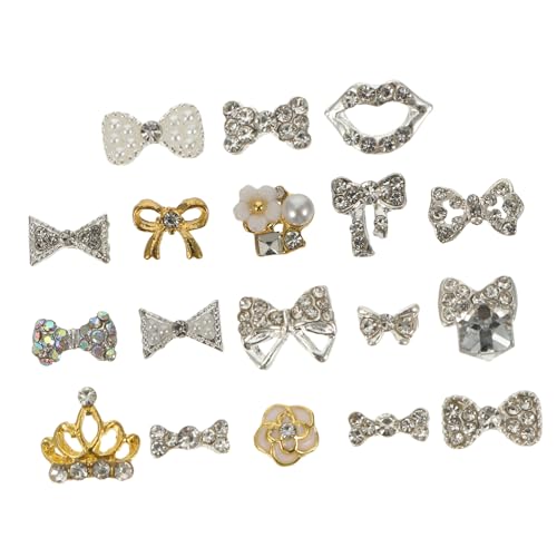 PartyKindom 18 Stück Schmetterlings Nagel Schmuckset Bow Nail Studs für Kreative Nagelkunst für DIY Maniküre und Dekoration für Partys und Besondere Anlässe von PartyKindom