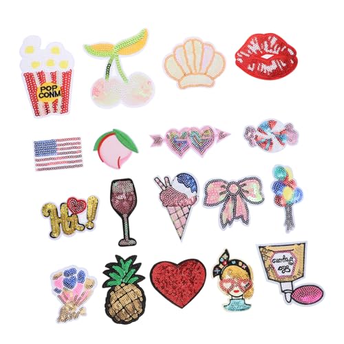 PartyKindom 18 Stück Teiliges Pailletten Stickerei Applikationen zum Aufnähen Bunte Stoffaufnäher für DIY Kleidung Taschen Jeans Haltbare Dekorative Nähzubehör für Handarbeiten PartyKindom 18 Stück Teiliges Pailletten Stickerei Applikationen zum Aufnähen Bunte Stoffaufnäher für DIY Kleidung Taschen Jeans Haltbare Dekorative Nähzubehör für Handarbeiten von PartyKindom