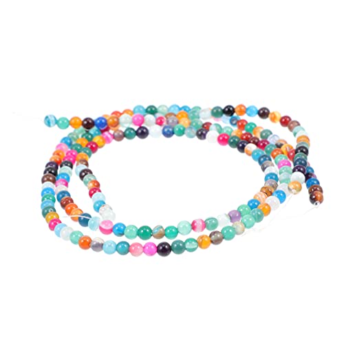 PartyKindom 180 Stück Runde Agate Perlen mit Bunte Naturstein DIY Bastelperlen für Schmuckherstellung Armbänder und Kreative Projekte von PartyKindom