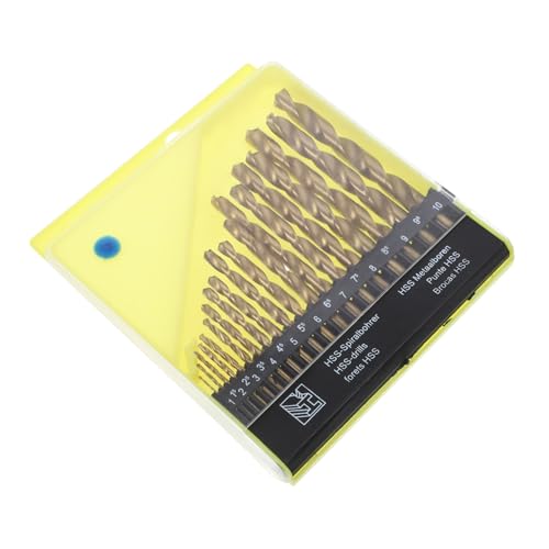 PartyKindom 19 Teiliges Cobalt Stahlbohrer Set Hochgeschwindigkeitsstahl Twistbohrer Kit für Metall Holz Kunststoff Präzise Langlebig Professionell für Heimwerker und Handwerk von PartyKindom