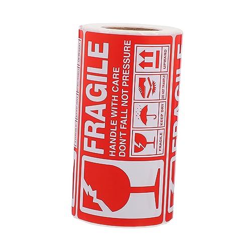 PartyKindom 1Rolle Zerbrechlicher Aufkleber Selbstklebende Versandetiketten für Sichere Verpackung Öl und Kratzfest für Empfindliche von PartyKindom