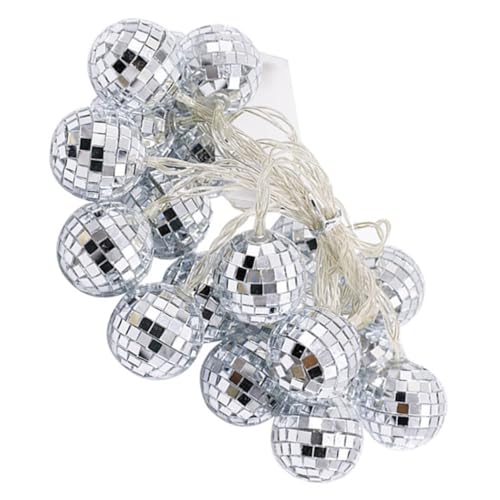 PartyKindom 1Satz LED Disco Ball Lichterkette mit Spiegelbällen für Partydekoration Warmweißes Licht für Weihnachten Bar und Zeltcamping PartyKindom 1Satz LED Disco Ball Lichterkette mit Spiegelbällen für Partydekoration Warmweißes Licht für Weihnachten Bar und Zeltcamping von PartyKindom