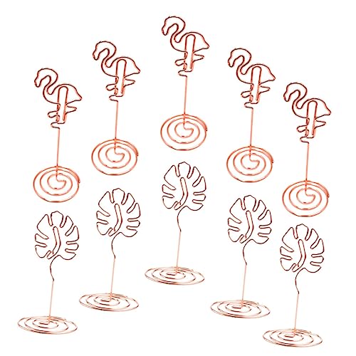 PartyKindom 1Satz Monstera Flamingo Förmige Memoclips Reusable Kartenhalter für Hochzeiten Geburtstage und Tischdeko und Notizclips Roségold von PartyKindom