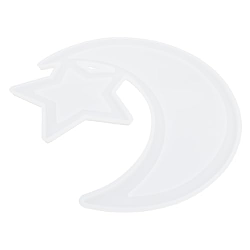 PartyKindom 1Stück Stern Mond Silikonform DIY Epoxidharz Gießform für Kreative Handwerksprojekte für Lagerschalen und Desktop Organizer Langlebig und Leicht zu Reinigen von PartyKindom