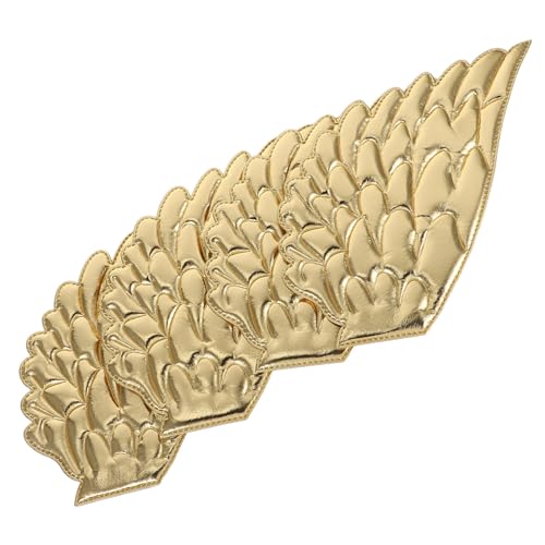 PartyKindom 2 Paare Angel Wings Patch Gestickte Aufnäher in Engelsflügelform Engelsflügel Patches Engelsflügel Basteln Flügelflicken Nähen Bügelapplikation Patch Taschen Bügelbild Golden Stoff von PartyKindom