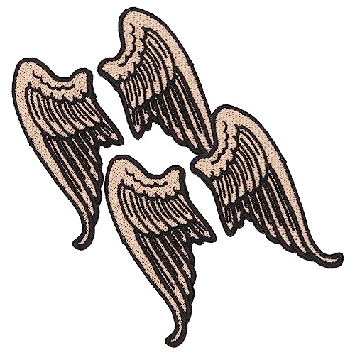 PartyKindom 2 Paare Gestickte Flügel Patches zum Aufnähen für Kleidung Jacken Rucksäcke und Hüte Süße Cartoon Flügel PU Leder für DIY Projekte Teilig Links Rechts von PartyKindom