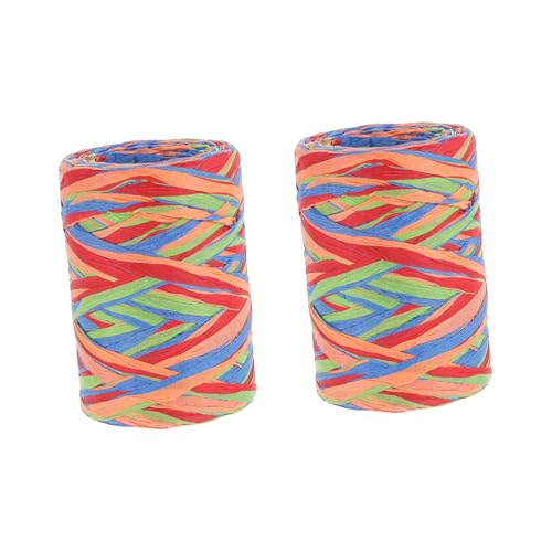 PartyKindom 2 Rollen Farben Raffia Papier Kordel DIY Dekoratives Geschenkband Umweltfreundlich Biologisch Abbaubar Für Geschenkverpackung Basteln Party Deko PartyKindom 2 Rollen Farben Raffia Papier Kordel DIY Dekoratives Geschenkband Umweltfreundlich Biologisch Abbaubar Für Geschenkverpackung Basteln Party Deko von PartyKindom