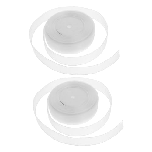 PartyKindom 2 Rollen Organza Geschenkband Breit Transparent Polyester Stoffband für Haarschmuck Basteln und Geschenkverpackung Farbige Kanten Vielseitiges Dekorationsband für DIY Projekte von PartyKindom