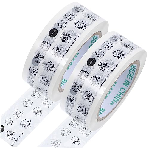 PartyKindom 2 Rollen Packband Multifunktionales Klebeband für Verpackungen Versand und Bastelprojekte Praktische und Langlebige Kartonbänder mit Niedlichem Design von PartyKindom