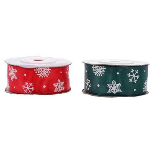 PartyKindom 2 Rollen Weihnachtliches Geschenkband Breit Je Schleifenband mit Schneeflocken in Rot und Grün Multifunktionales Deko und Geschenkband für DIY Weihnachtsbaum Party und PartyKindom 2 Rollen Weihnachtliches Geschenkband Breit Je Schleifenband mit Schneeflocken in Rot und Grün Multifunktionales Deko und Geschenkband für DIY Weihnachtsbaum Party und von PartyKindom