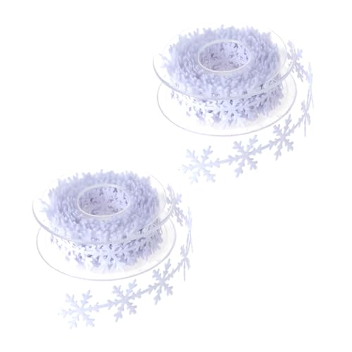 PartyKindom 2 Rollen Weißes Schneeflocken Geschenkband Dekoband aus Vliesstoff Langlebig Vielseitig für Geschenkverpackung Weihnachtsdeko Partydekoration PartyKindom 2 Rollen Weißes Schneeflocken Geschenkband Dekoband aus Vliesstoff Langlebig Vielseitig für Geschenkverpackung Weihnachtsdeko Partydekoration von PartyKindom