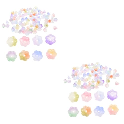 PartyKindom 2 Sätze Glasblumen Abstandshalter Perlen Für Diy Schmuckherstellung Bunte Glasperlen Für Armbänder Und Ohrringe Für Kreative Bastelprojekte 100 Stück * 2 von PartyKindom