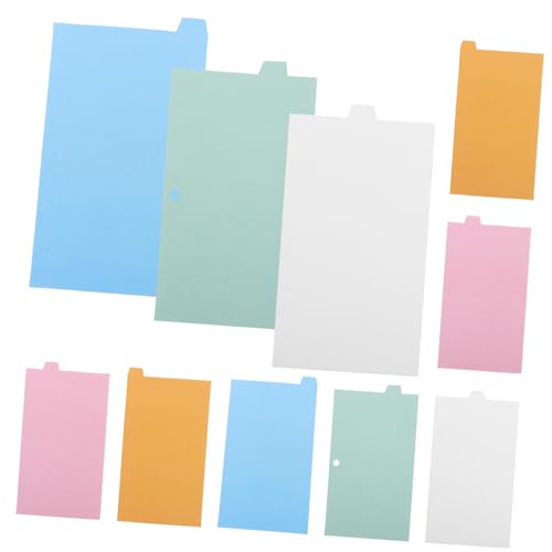 PartyKindom 2 Sätze Papier register Trennblätter Ordner Trennstreifen Büro Notebook Dividers Einstecktaschen Schnellhefter Ablage für Schule und Organisation von PartyKindom