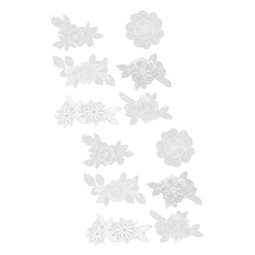 PartyKindom 2 Sätze Teiliges Weißer Spitzenapplikationen Blumenstickerei Patches Für Diy Nähprojekte Für Kleidung Taschen Hüte Und Kreative Bastelarbeiten 6 Stück * 2 von PartyKindom