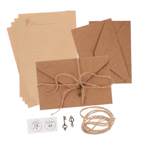 PartyKindom 2 Sätze Vintage Briefpapier Umschlag Set Pack Retro Letter Writing Paper Kit mit Kreativen Mustern für Dankesbriefe Liebesbriefe Notizen und Kalligraphie Tragbar und Vielseitig von PartyKindom