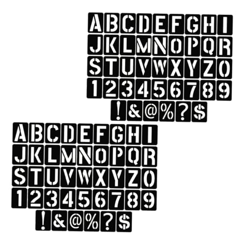 PartyKindom 2 Sätze Wiederverwendbare Schablonen aus Robustem PP Buchstaben Zahlen Stencils für Malerei DIY Bastelprojekte Geeignet für Wände Möbel Scrapbooking PartyKindom 2 Sätze Wiederverwendbare Schablonen aus Robustem PP Buchstaben Zahlen Stencils für Malerei DIY Bastelprojekte Geeignet für Wände Möbel Scrapbooking von PartyKindom