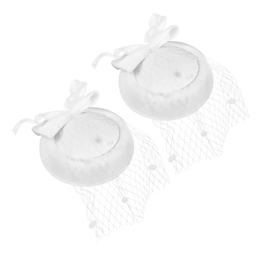 PartyKindom Eleganter Damen-hochzeitshut Cremefarbener Fascinator Mit Spitzen-schmetterling Robuster Netzstoff Für Besondere Anlässe von PartyKindom