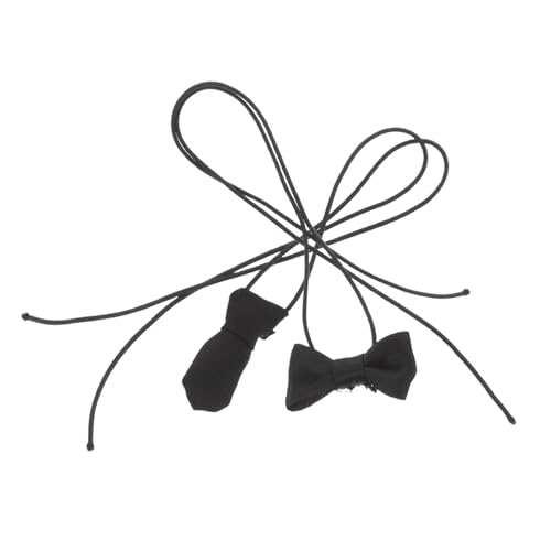 PartyKindom 2 Stück Baumwollpuppe Kleine Puppen-Krawatte Action-Puppen-Kleidungs-Krawatte Dollhouse -Hals -Krawatten Vorgebundene Miniatur-Krawatte Miniaturbindungspuppen Black Stoff von PartyKindom