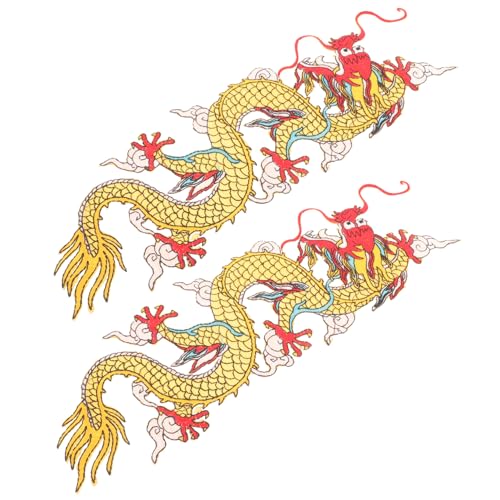 PartyKindom 2 Stück Diy Dragon Patches Aufbügelbare Patches Klein Gelb für Kleidung Hüte Taschen Reparaturen und Kreative Deko Aktivitäten von PartyKindom