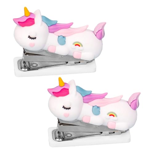 PartyKindom 2 Stück Einhorn Handhefter Tragbarer Dekorativer Hefter für Büro und Schule für Dokumente und Bastelprojekte Süßes Cartoon Design von PartyKindom