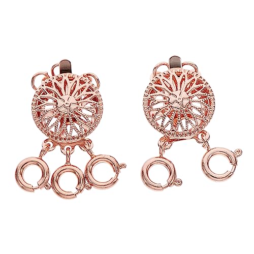 PartyKindom 2 Stück Halskettentrenner Mehrlagige Verschlüsse aus Roségold mehrschichtiger Halskettenverschluss schmuckherstellung schmuck machen Armbinde Werkzeug zur Halskettenherstellung von PartyKindom