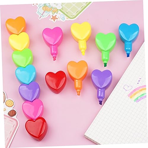 PartyKindom 2 Stück Herz Textmarker Schräger Kopf Tragbare Leichte Marker für Notizen Schule und Büro Langlebig Geruchlos für Scrapbooking und Wichtige Markierungen von PartyKindom