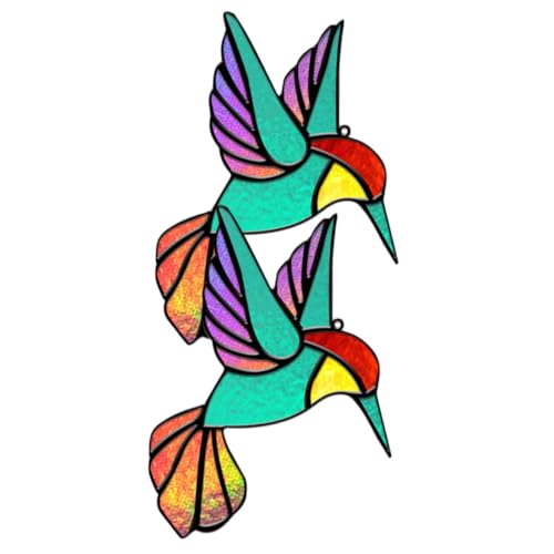 PartyKindom 2 Stück Hummingbird Fensterdeko Suncatcher aus Acryl mit Juteseil für Innenfenster Lichtdurchlässiger Anhänger Leichte Dekorative Vogelfigur für Wohn Partydekoration PartyKindom 2 Stück Hummingbird Fensterdeko Suncatcher aus Acryl mit Juteseil für Innenfenster Lichtdurchlässiger Anhänger Leichte Dekorative Vogelfigur für Wohn Partydekoration von PartyKindom