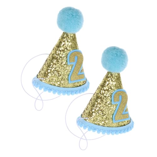 PartyKindom 2 Stück Kindergeburtstagshut Geburtstagshüte Partykegelhüte Für Kindergeburtstag Kronenhut Kindergeburtstagskappe Babygeburtstag Fotorequisiten 1/2 Geburtstagshut Geburtstagshüte von PartyKindom