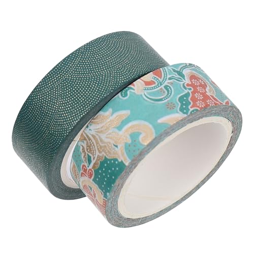 PartyKindom 2 Stück Kreative DIY Hand Account Tapes Dekoratives Klebeband Hochwertigem Papier mit Heißer Prägung Goldpunkte Blüten für Scrapbooking und Bastelprojekte von PartyKindom