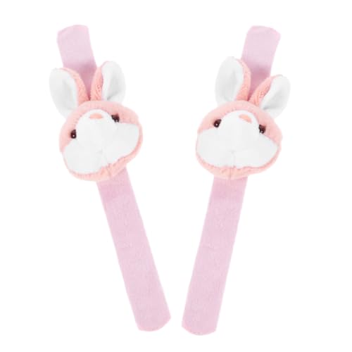 PartyKindom 2 Stück Plüsch Hase Schnapparmband Kuscheliges Tierknickarmband aus Flauschigem mit Weichem Baumwollkern Robustes und Freundschaftsarmband für Halloween und Geburtstag von PartyKindom