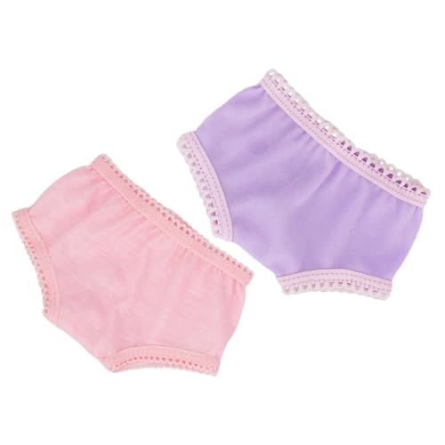 PartyKindom 2 Stück Puppe Höschen Puppenunterwäsche Kleidung Accessoires Mädchen kurz Unterhosen für Mädchen kleines Mädchen Stoff von PartyKindom