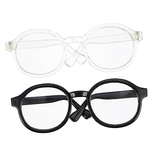 PartyKindom 2 Stück Puppenbrillenzubehör Zubehör zum Anziehen von Puppen Mini-Puppen Minipuppen-Ankleidebrille Mini-Brille tun so, als ob sie eine Brille hätten Plastik Schwarz von PartyKindom