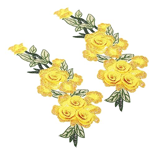 PartyKindom 2 Stück Romantische Blumenstickereien Applikationen für DIY Kleidung Kreative Stoffpatches zur Verschönerung von Textilien für Persönliche Bastelprojekte von PartyKindom