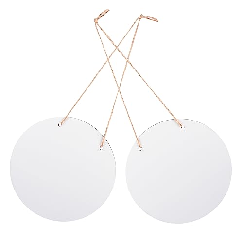PartyKindom 2 Stück Rund Holz Hängeschild Blanko für DIY Dekoration Sublimation Holzplatte für Kreative Türschilder Wandkunst und Personalisierte Projekte von PartyKindom