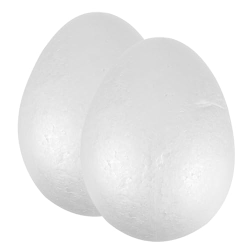 PartyKindom 2 Stück Schaum Eier Malerei schmücken formbar Eiform basteln Ei Dekoration handwerkliche Form Ei schäumt schäumen eier ostereier deko Eier selber machen dekorative ostereier Weiß von PartyKindom